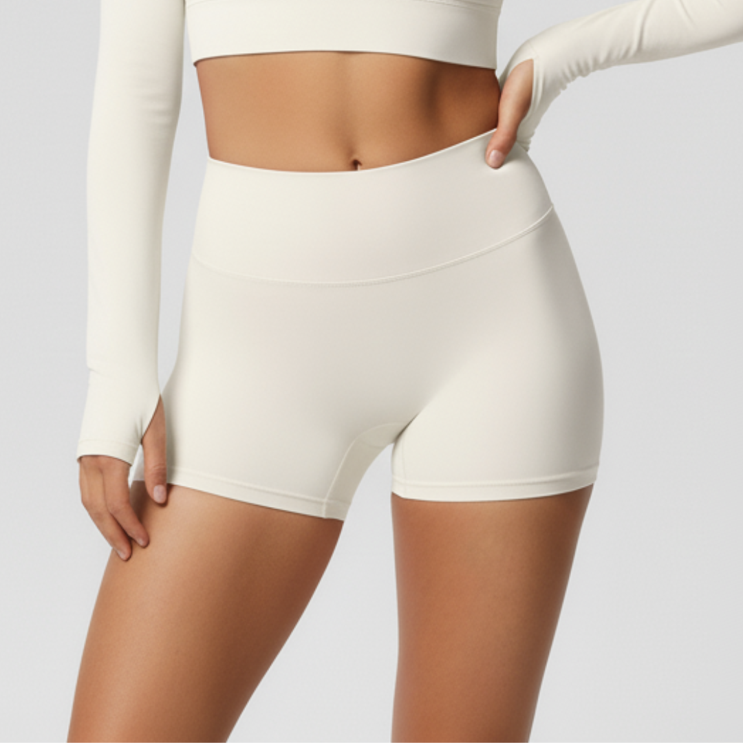 Gym Shorts for Women – Stretch Workout Shorts with Elastic Waistband