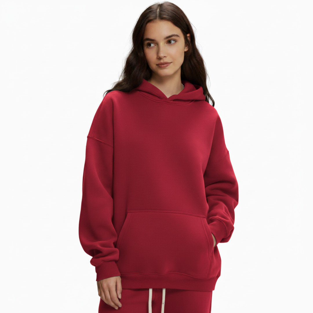Women’s Pullover Hoodie – Casual Hooded Sweatshirt with Front Pocket and Drawstring