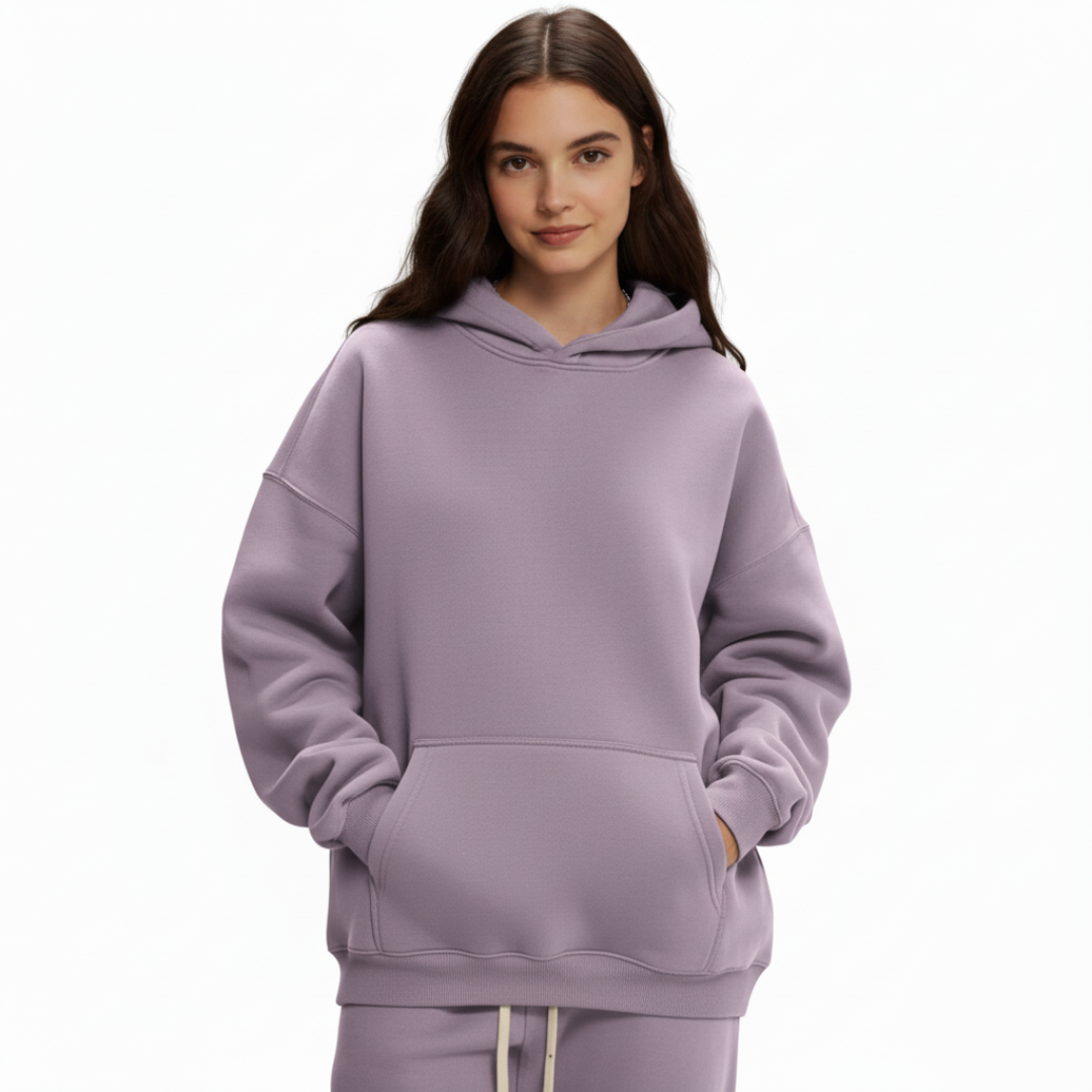 Women’s Pullover Hoodie – Casual Hooded Sweatshirt with Front Pocket and Drawstring