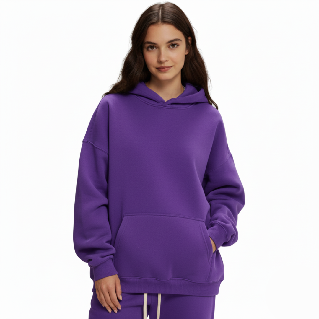 Women’s Pullover Hoodie – Casual Hooded Sweatshirt with Front Pocket and Drawstring
