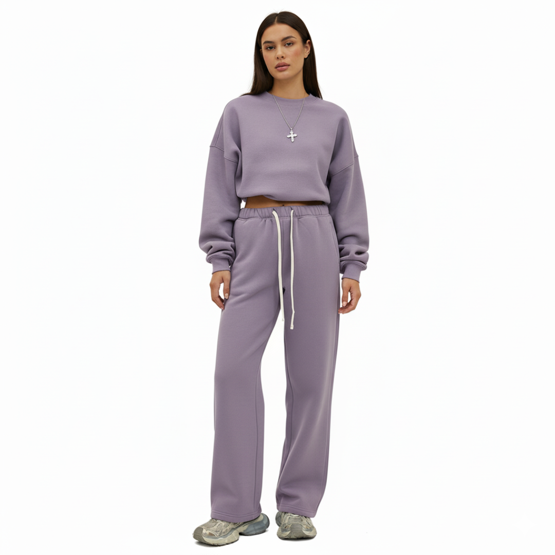 Women’s Straight Leg Joggers – Casual Sweatpants with Elastic Waist and Drawstring