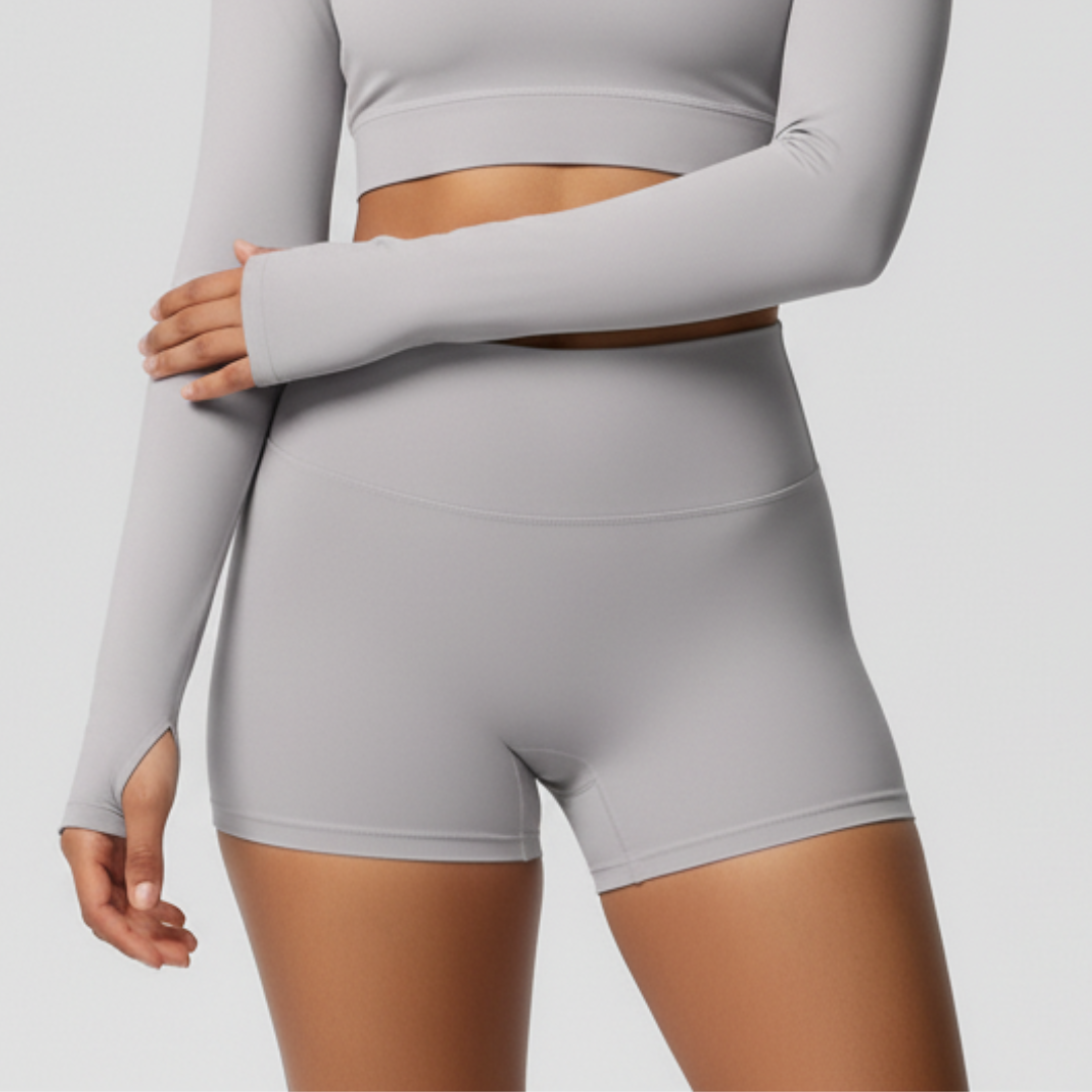 Gym Shorts for Women – Stretch Workout Shorts with Elastic Waistband