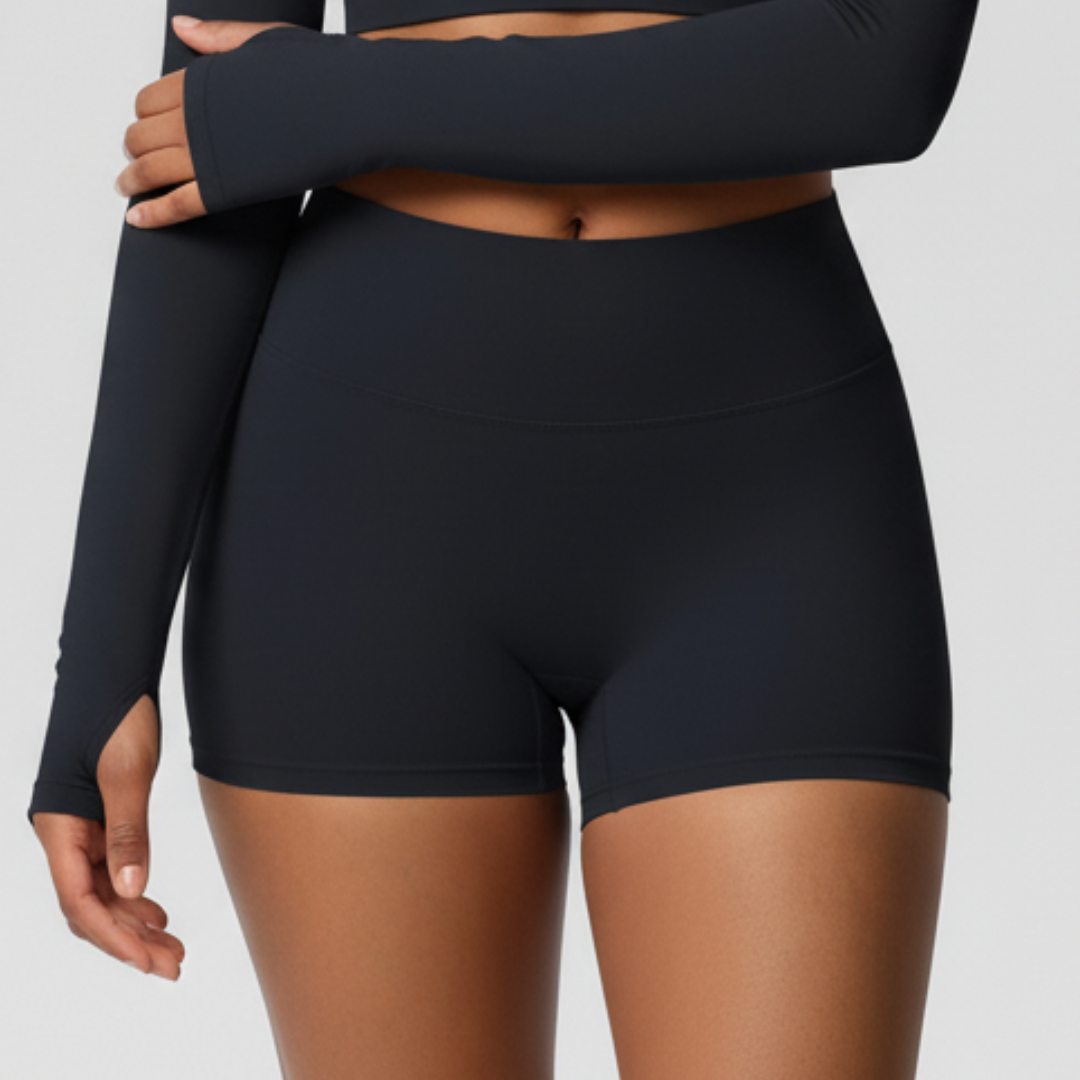 Gym Shorts for Women – Stretch Workout Shorts with Elastic Waistband