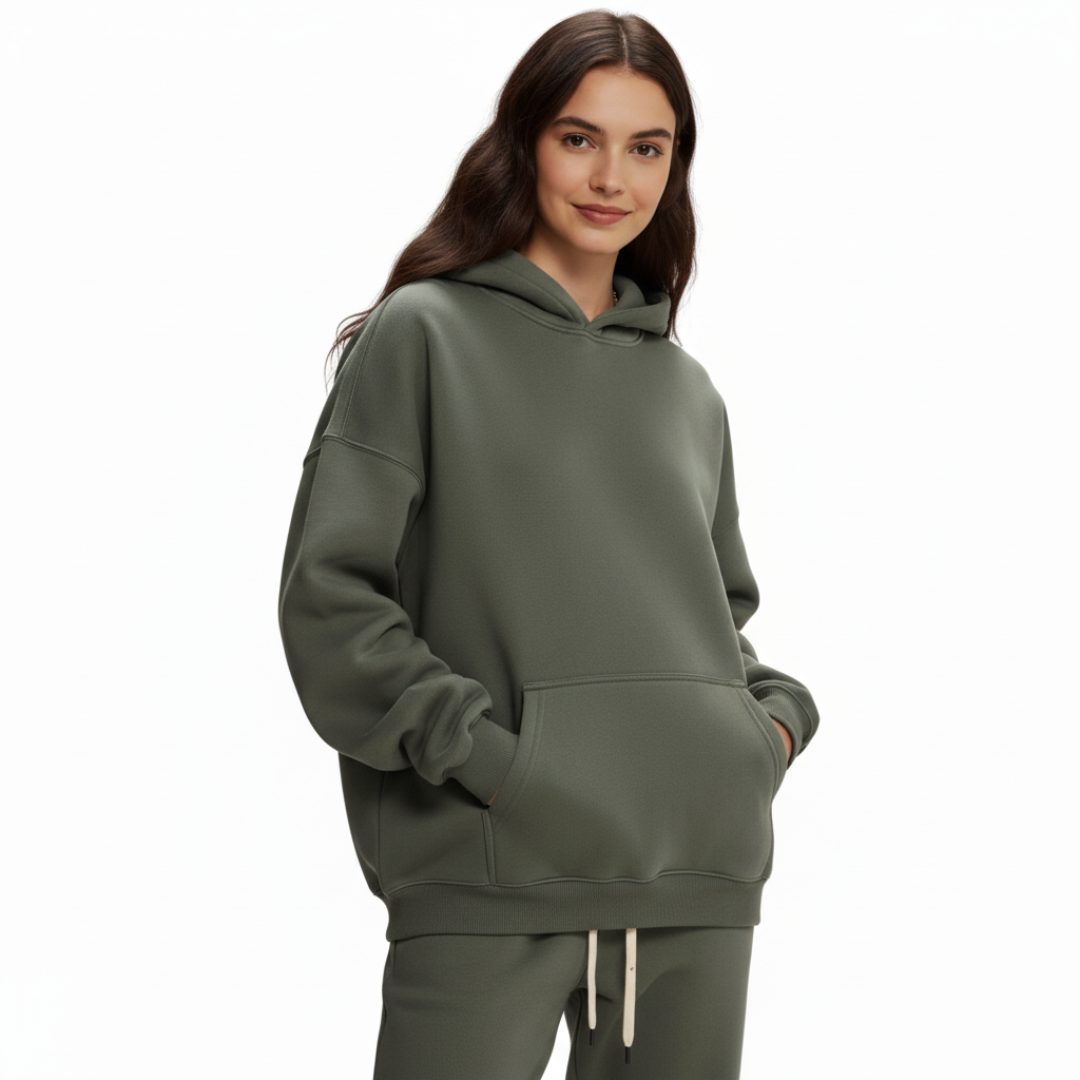 Women’s Pullover Hoodie – Casual Hooded Sweatshirt with Front Pocket and Drawstring