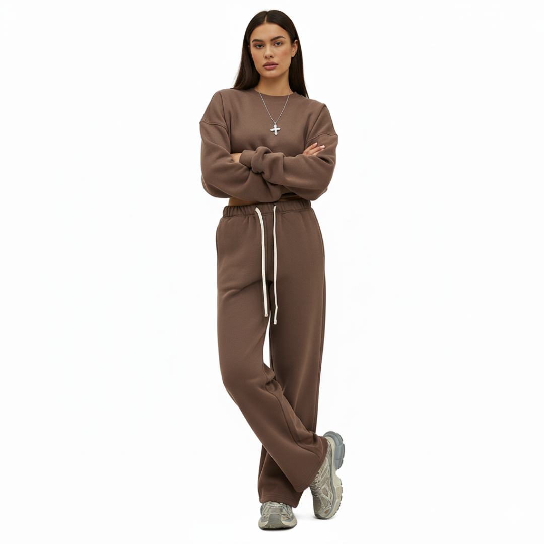 Women’s Straight Leg Joggers – Casual Sweatpants with Elastic Waist and Drawstring