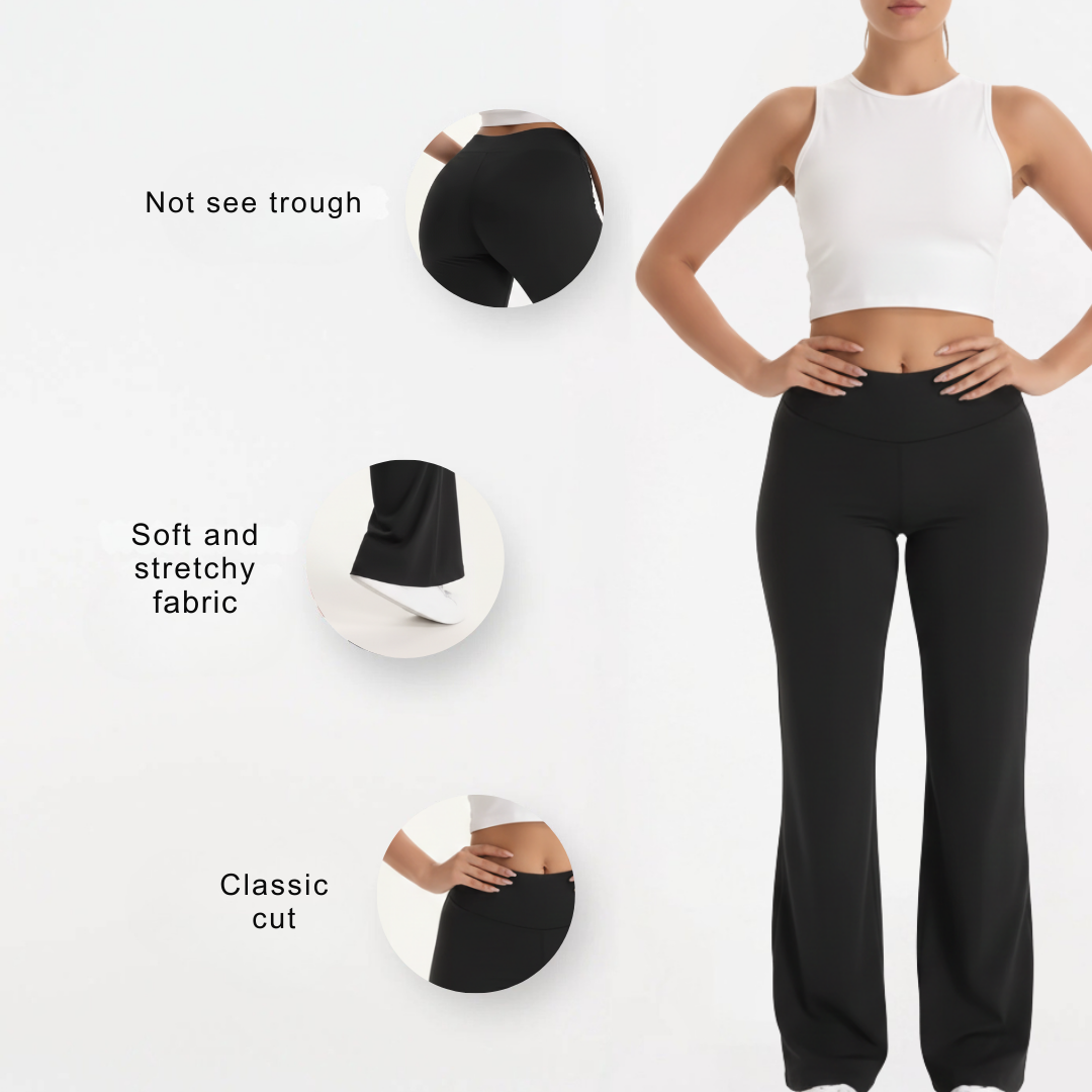Mid Waisted Straight Leg Yoga Pants for Women – Workout Leggings Activewear
