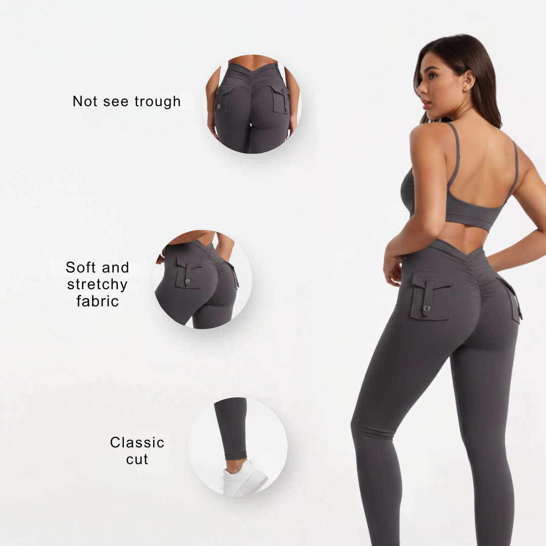 High Waisted Gym Leggings with Back Pocket for Women – Stretch Workout Leggings
