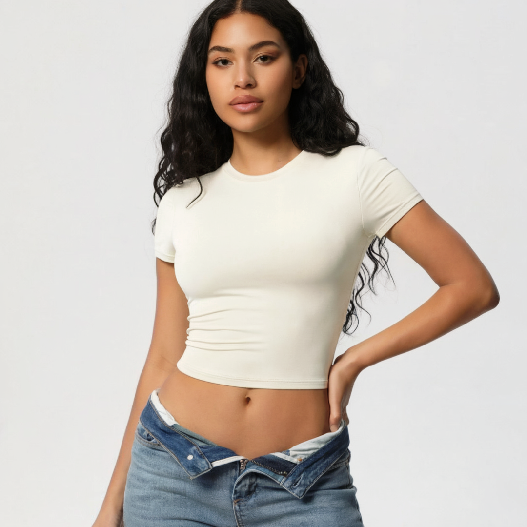 Crop Workout Top – Short Sleeve Fitness Crop Top for Gym and Activewear