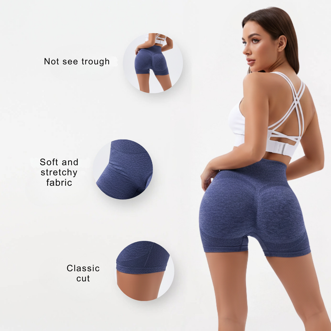 Seamless Gym Shorts for Women – High Waisted Cycling Workout Shorts Leggings Style