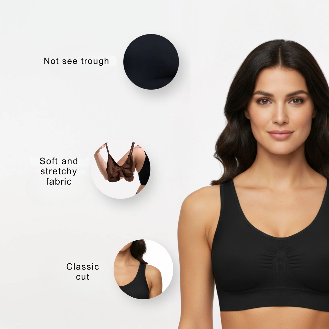 Seamless Sports Bra for Women – Stretch Support Bra with Elastic Underband