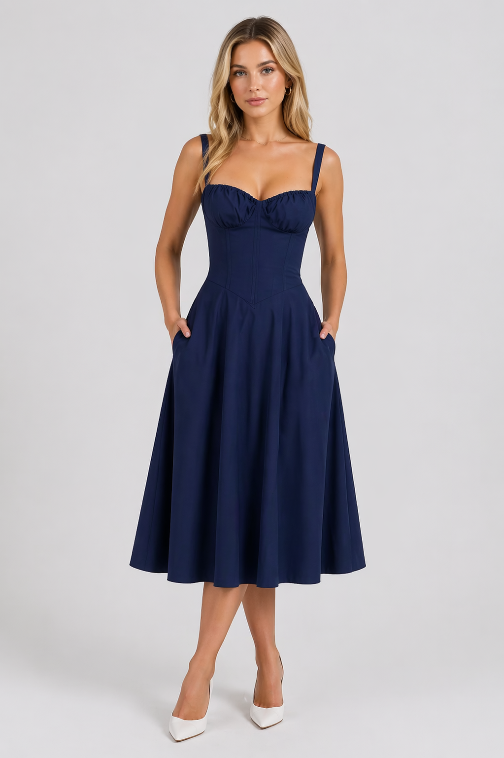 Halter Neck Summer Dress for Women – Elegant Floral Vacation Dress