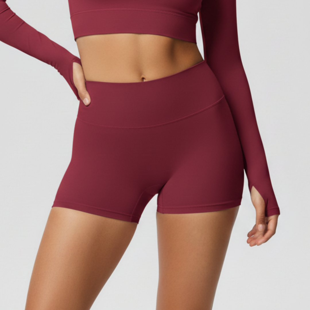 Gym Shorts for Women – Stretch Workout Shorts with Elastic Waistband