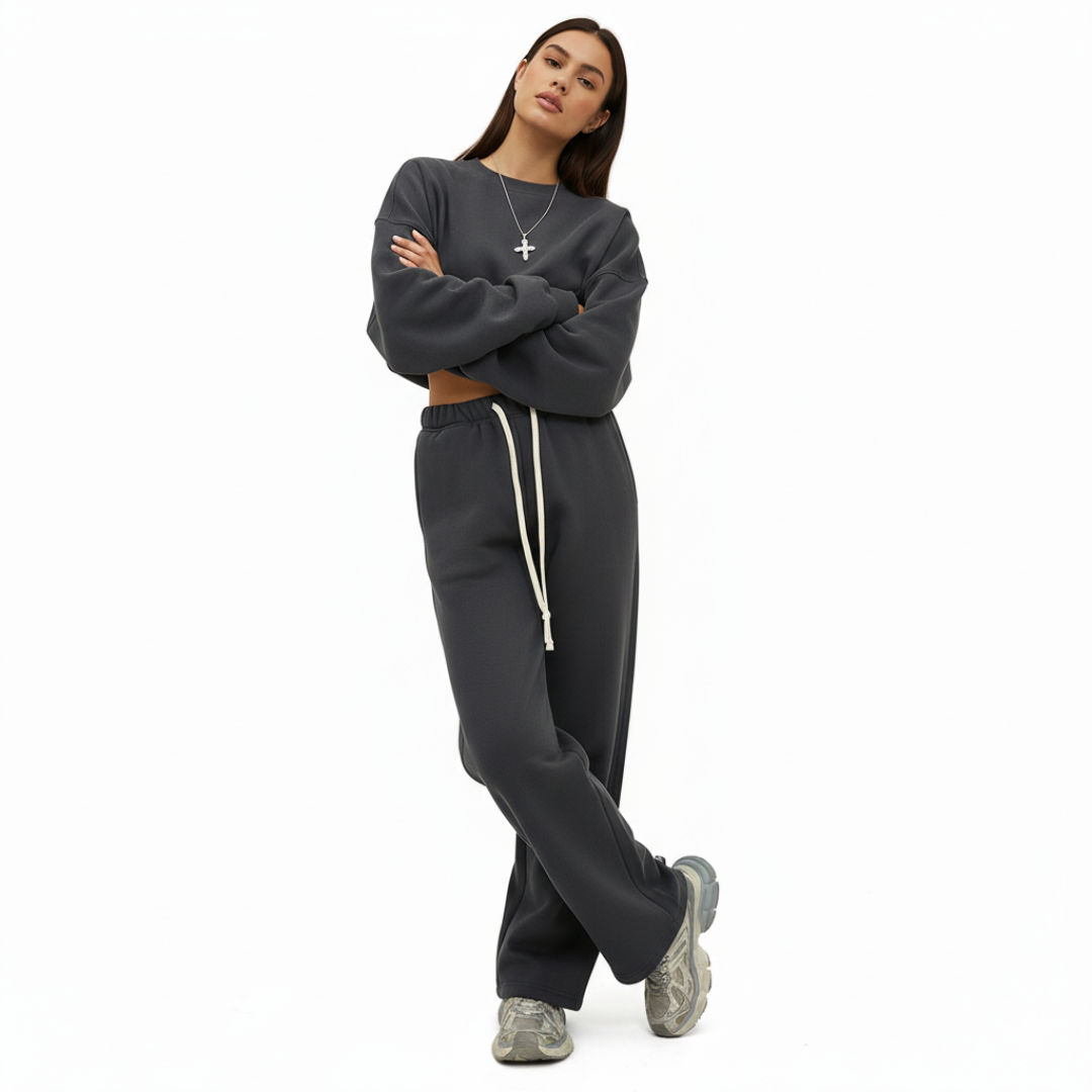 Women’s Straight Leg Joggers – Casual Sweatpants with Elastic Waist and Drawstring