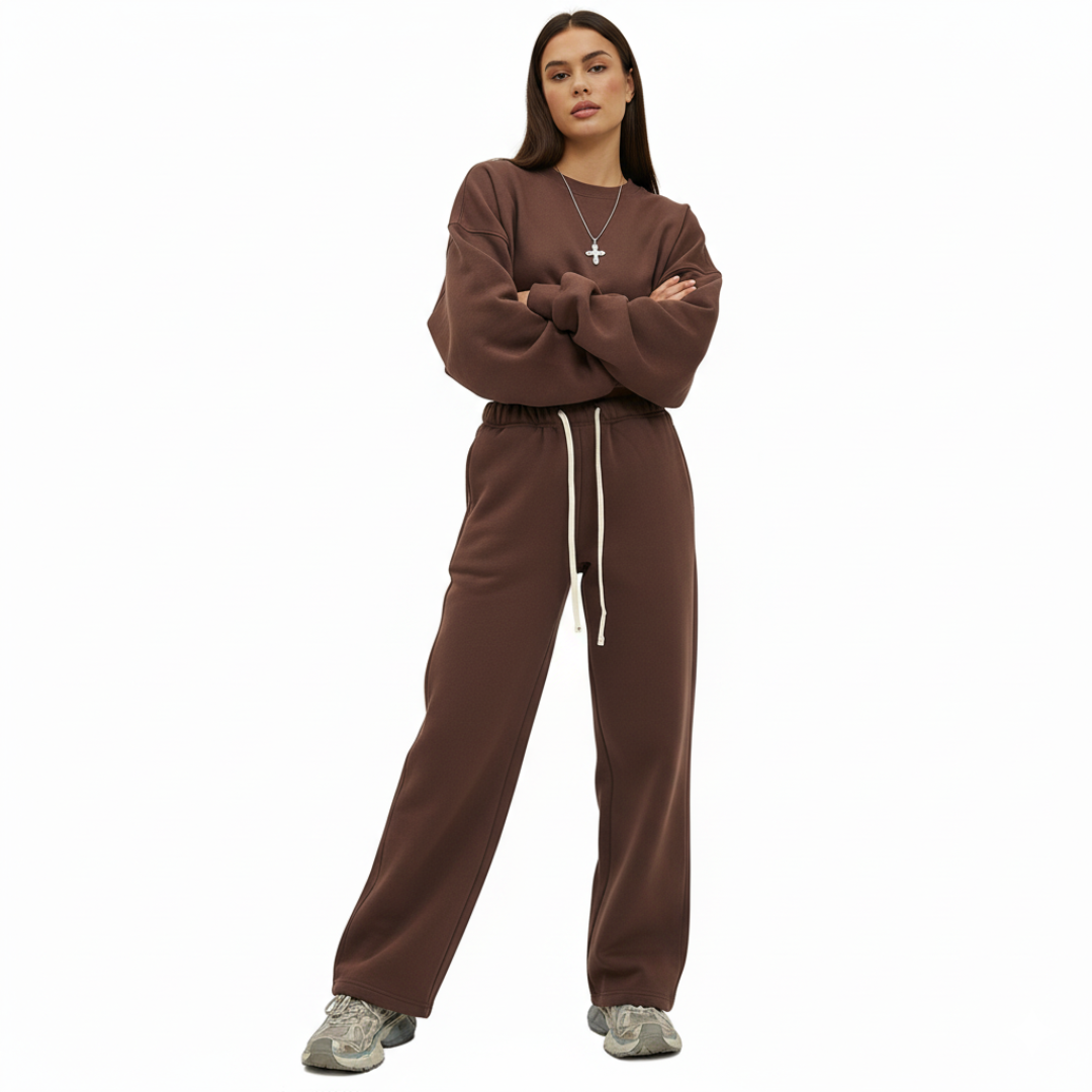 Women’s Straight Leg Joggers – Casual Sweatpants with Elastic Waist and Drawstring
