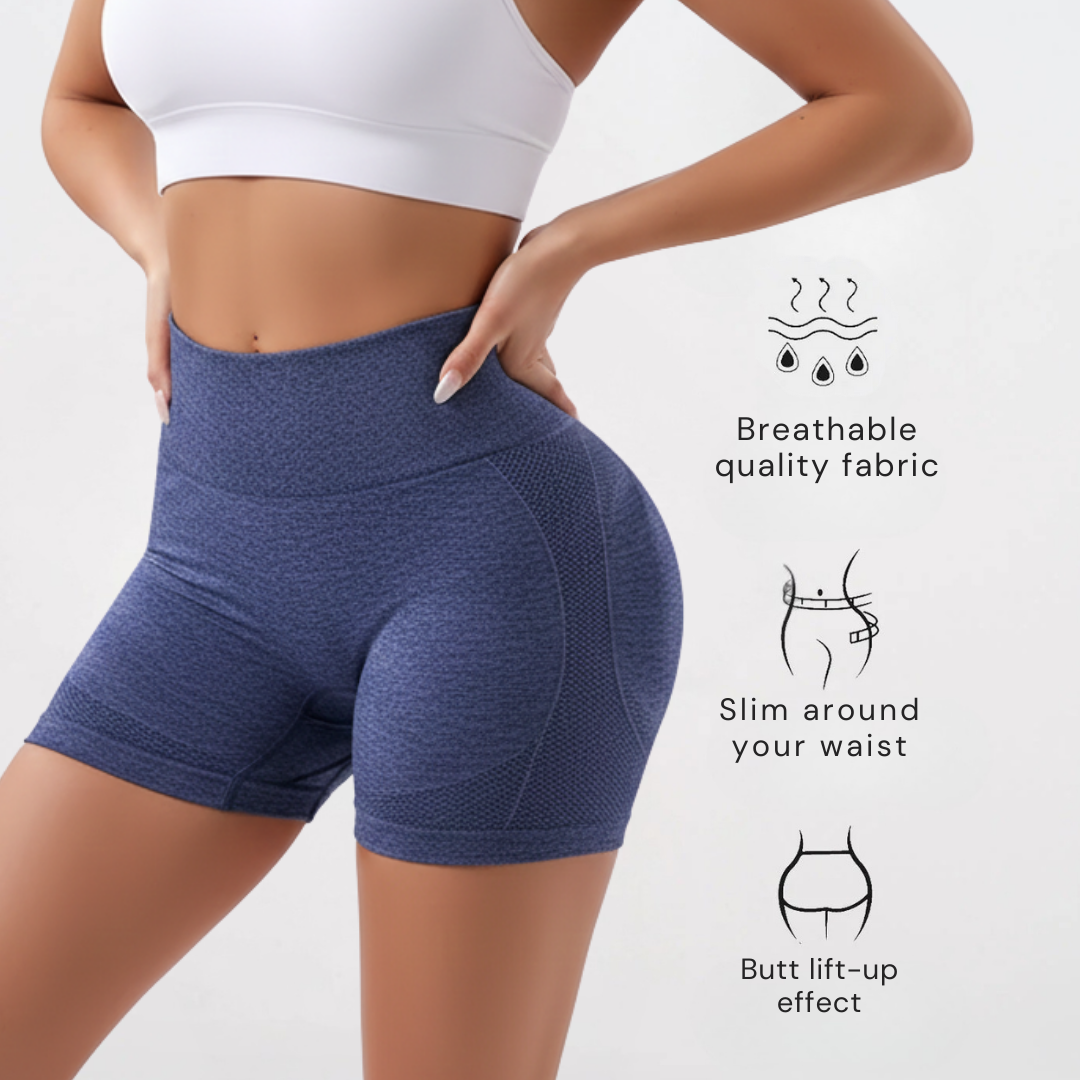 Seamless Gym Shorts for Women – High Waisted Cycling Workout Shorts Leggings Style