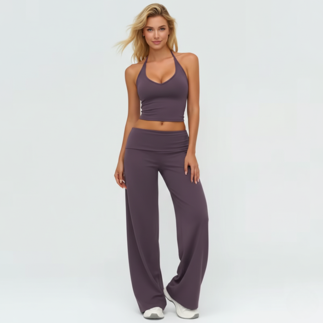 2 Piece Yoga Set for Women – Long Sleeve Workout Set Activewear for Training