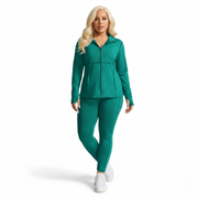Plus Size 2 Piece Tracksuit for Women – Zip Jacket and Straight Leg Pants Activewear Set