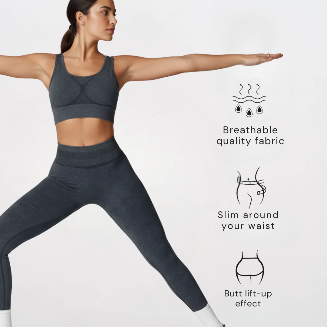 Seamless High Waisted Gym Leggings with Ribbed Waistband for Women – Stretch Workout Leggings