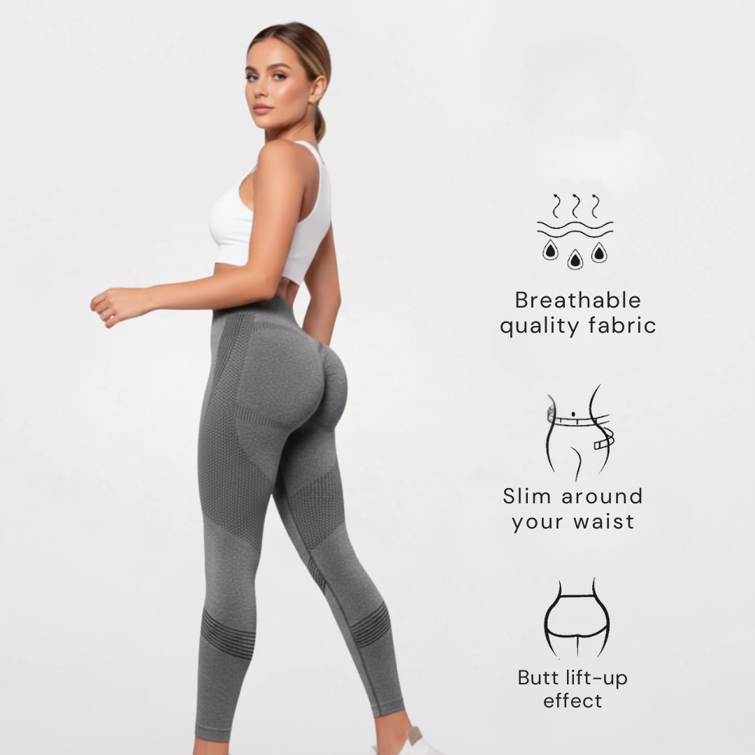 Seamless High Waisted Gym Leggings for Women – Stretch Workout Leggings with Wide Waistband