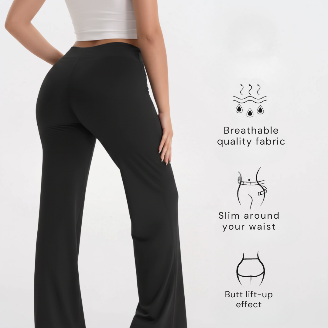 Mid Waisted Straight Leg Yoga Pants for Women – Workout Leggings Activewear