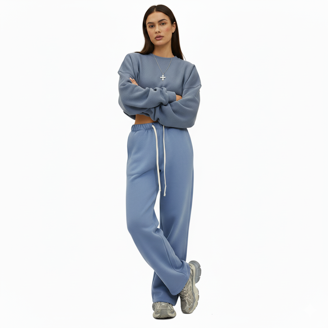 Women’s Straight Leg Joggers – Casual Sweatpants with Elastic Waist and Drawstring