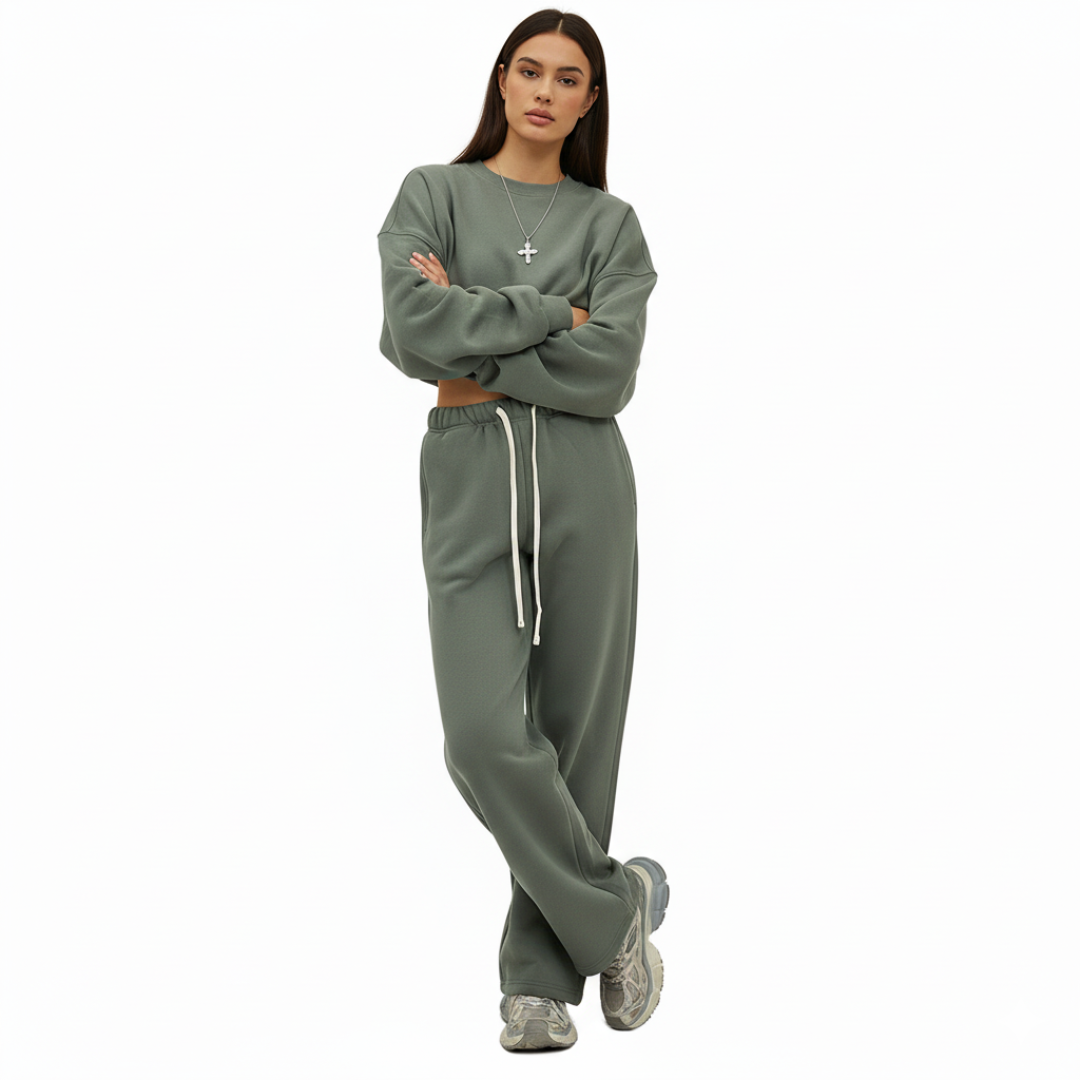 Women’s Straight Leg Joggers – Casual Sweatpants with Elastic Waist and Drawstring