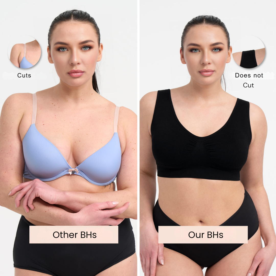 Women’s Seamless V Neck Bra – Soft Stretch Wireless Everyday Fit