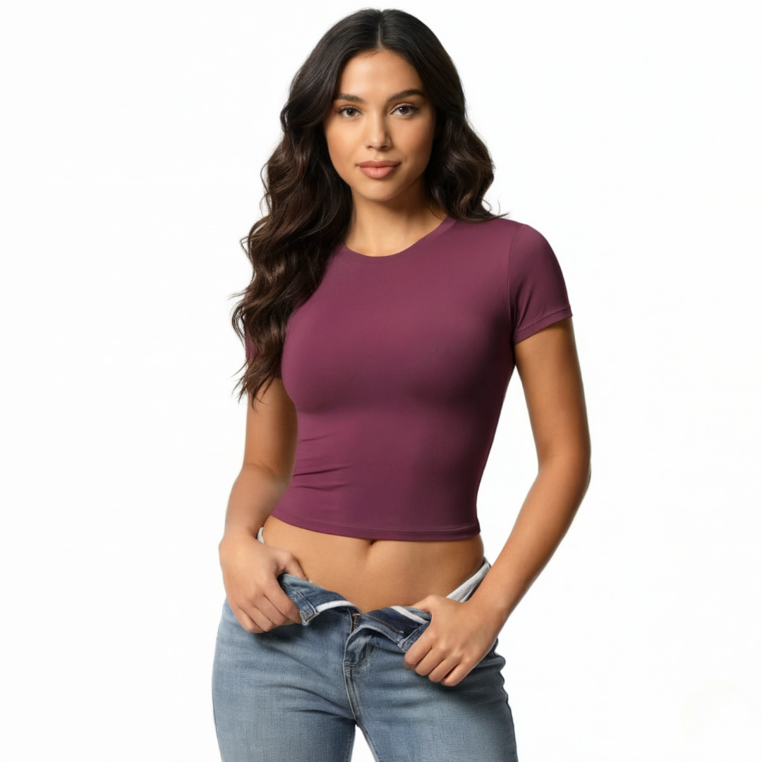 Crop Workout Top – Short Sleeve Fitness Crop Top for Gym and Activewear
