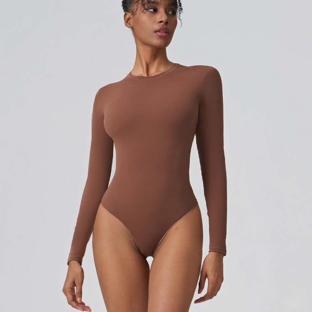 Seamless Long Sleeve Bodysuit for Women – Stretch Body for Everyday and Layering
