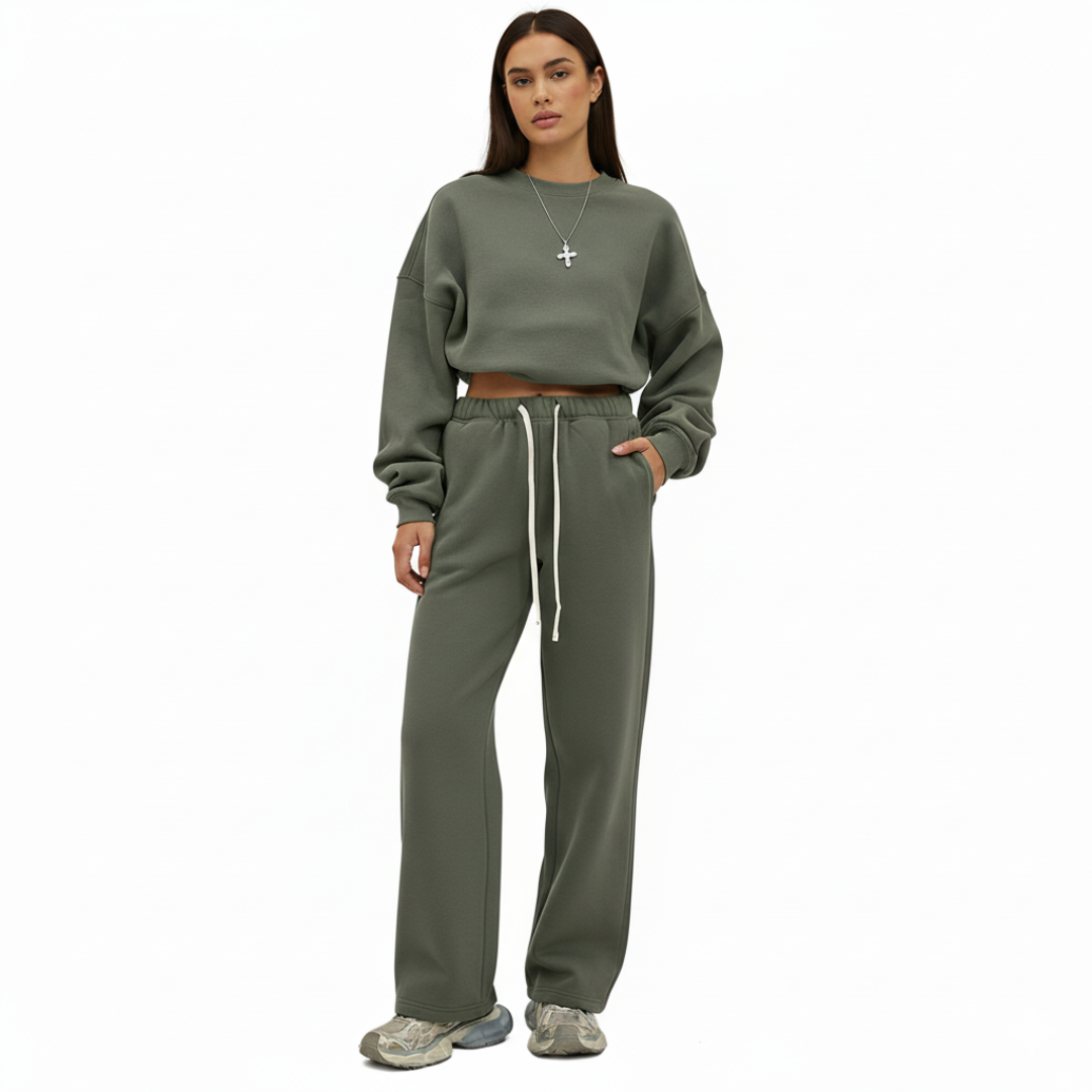 Women’s Straight Leg Joggers – Casual Sweatpants with Elastic Waist and Drawstring