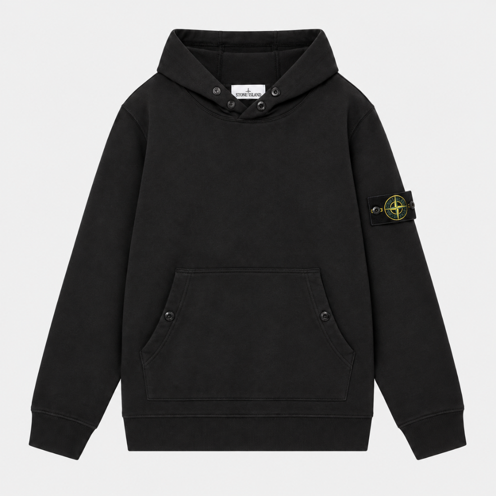 Stone Island Organic Cotton Compass Logo Hoodie