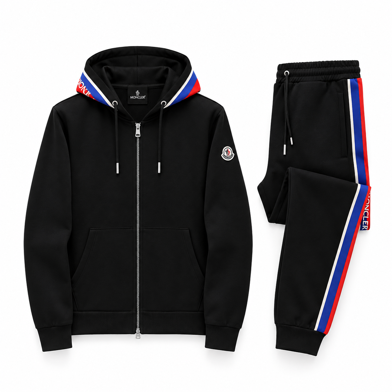 Moncler Logo Zip-Up Jacket & Trousers Set