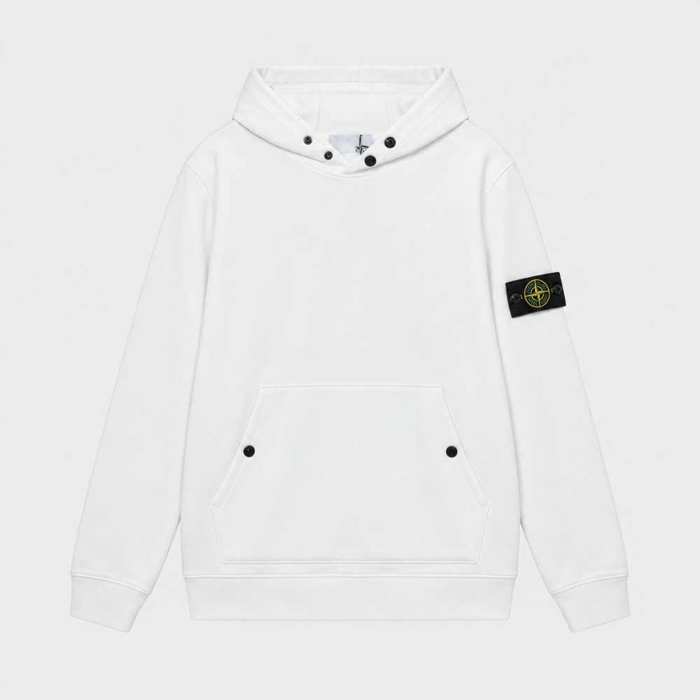 Stone Island Organic Cotton Compass Logo Hoodie