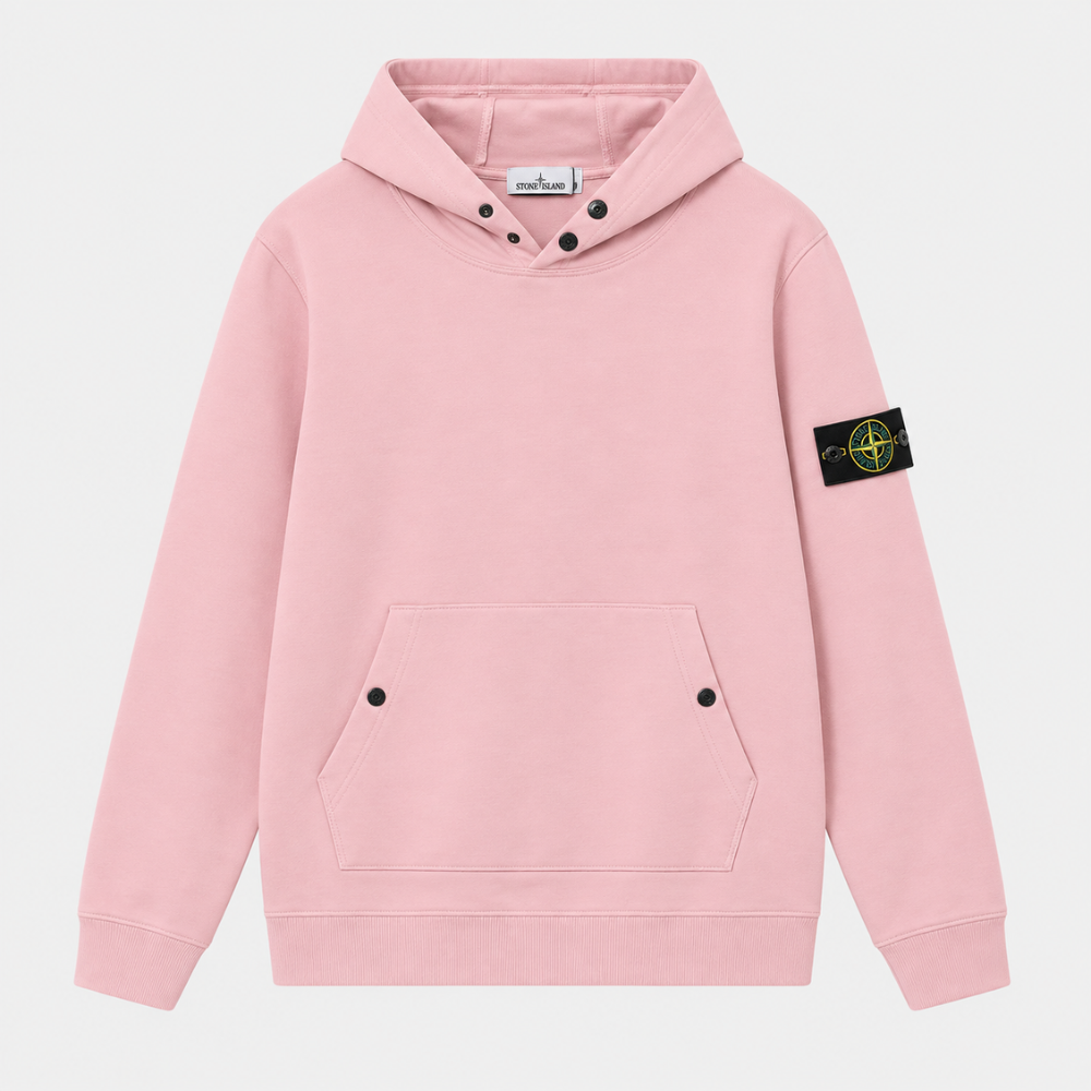 Stone Island Organic Cotton Compass Logo Hoodie