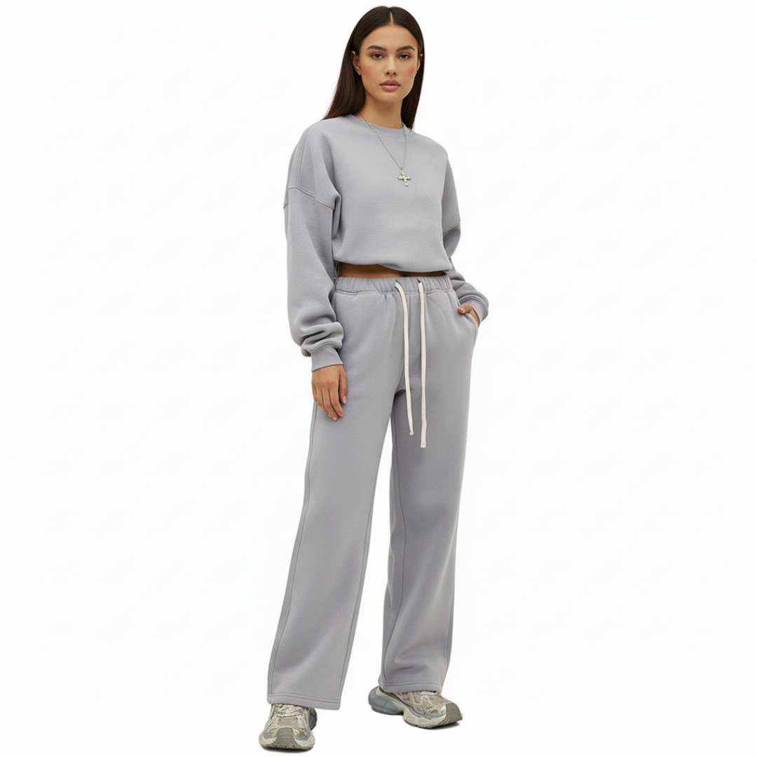 Women’s Straight Leg Joggers – Casual Sweatpants with Elastic Waist and Drawstring