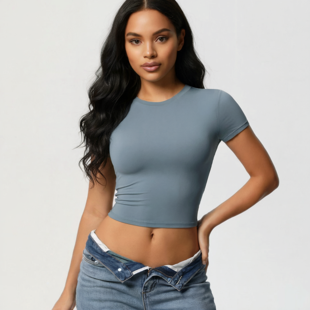 Crop Workout Top – Short Sleeve Fitness Crop Top for Gym and Activewear