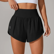 Women’s 2 in 1 Running Shorts with Pockets – Elastic Waist Workout Shorts