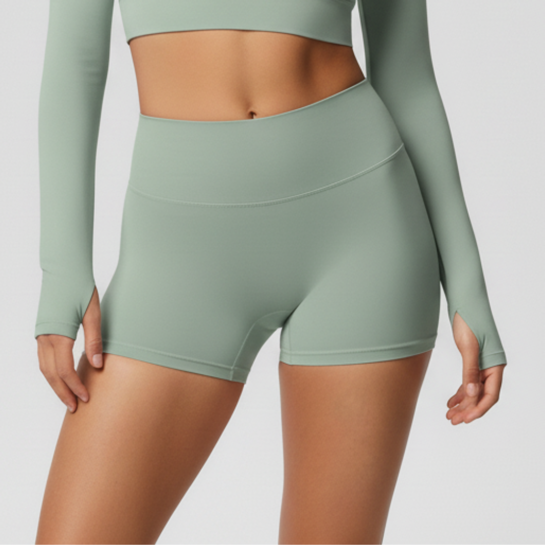 Gym Shorts for Women – Stretch Workout Shorts with Elastic Waistband
