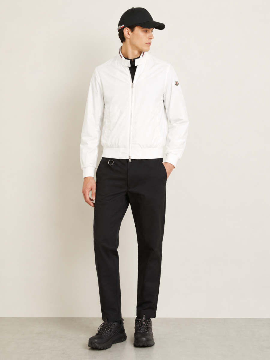 Moncler Reppe Nylon Jacket with Tricolor Detail