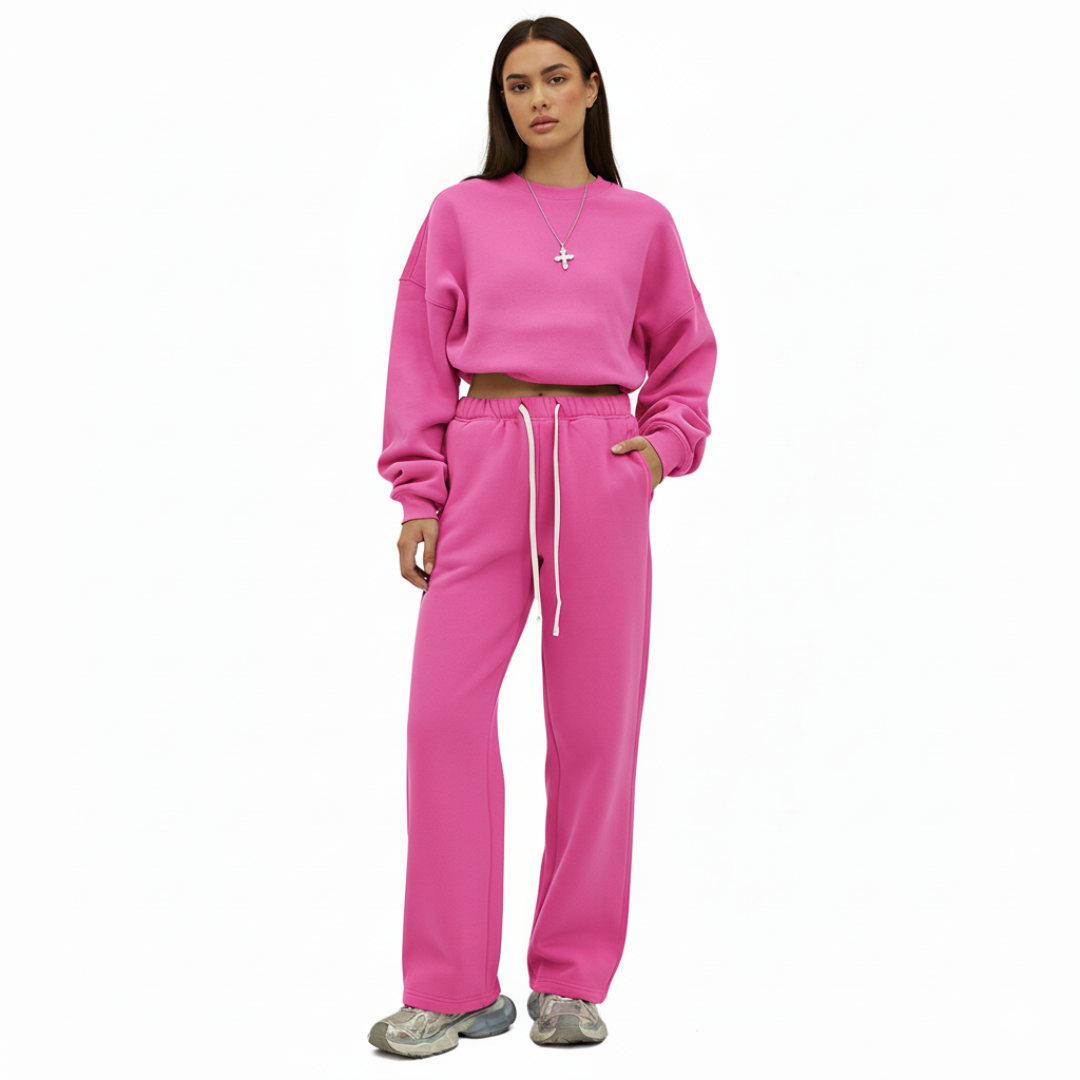 Women’s Straight Leg Joggers – Casual Sweatpants with Elastic Waist and Drawstring