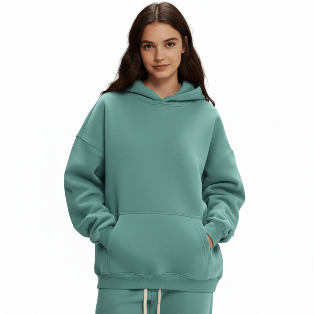 Women’s Pullover Hoodie – Casual Hooded Sweatshirt with Front Pocket and Drawstring