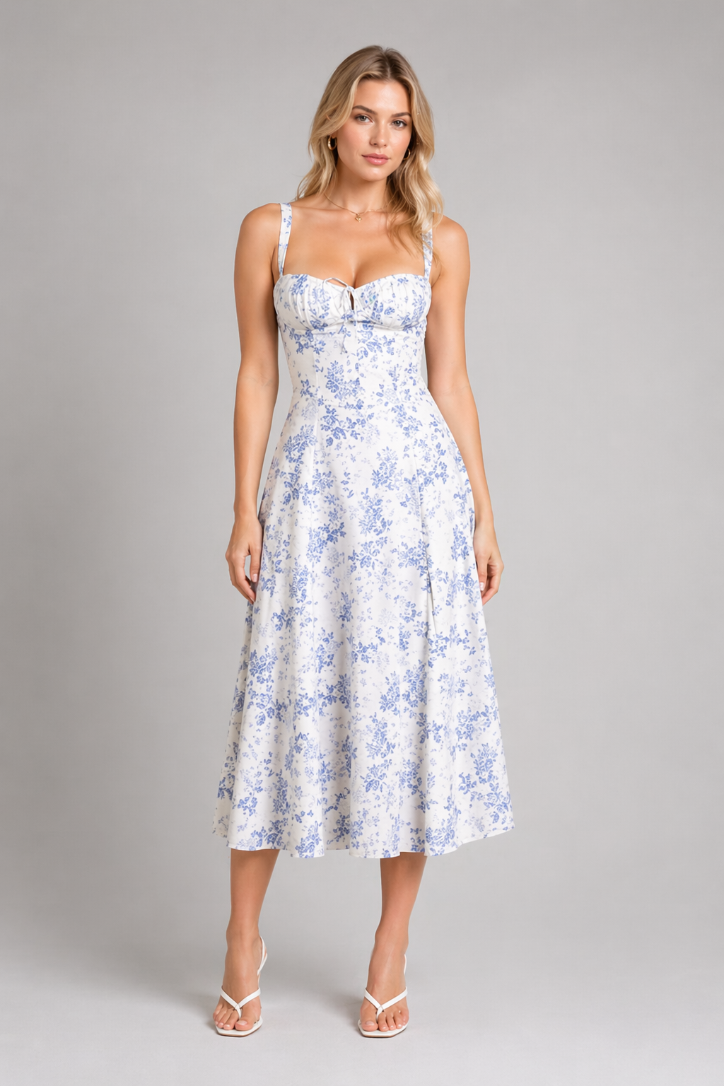 Halter Neck Summer Dress for Women – Elegant Floral Vacation Dress