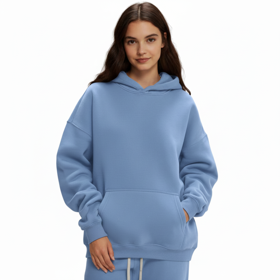 Women’s Pullover Hoodie – Casual Hooded Sweatshirt with Front Pocket and Drawstring