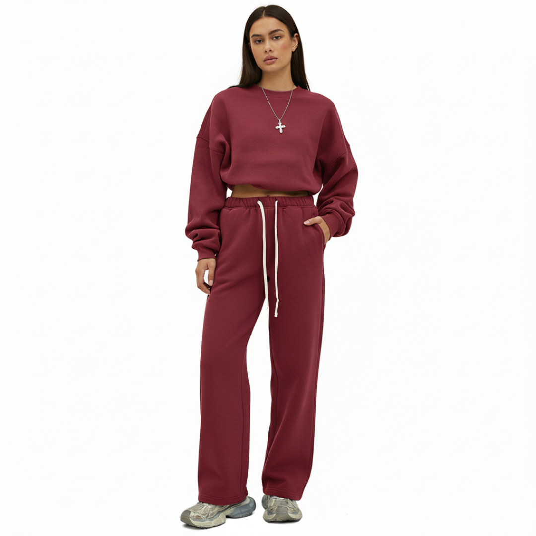 Women’s Straight Leg Joggers – Casual Sweatpants with Elastic Waist and Drawstring