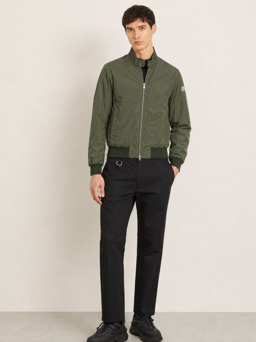 Moncler Reppe Nylon Jacket with Tricolor Detail