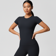 Fitted Workout Top for Women – Short Sleeve Gym T Shirt with Stretch Fit