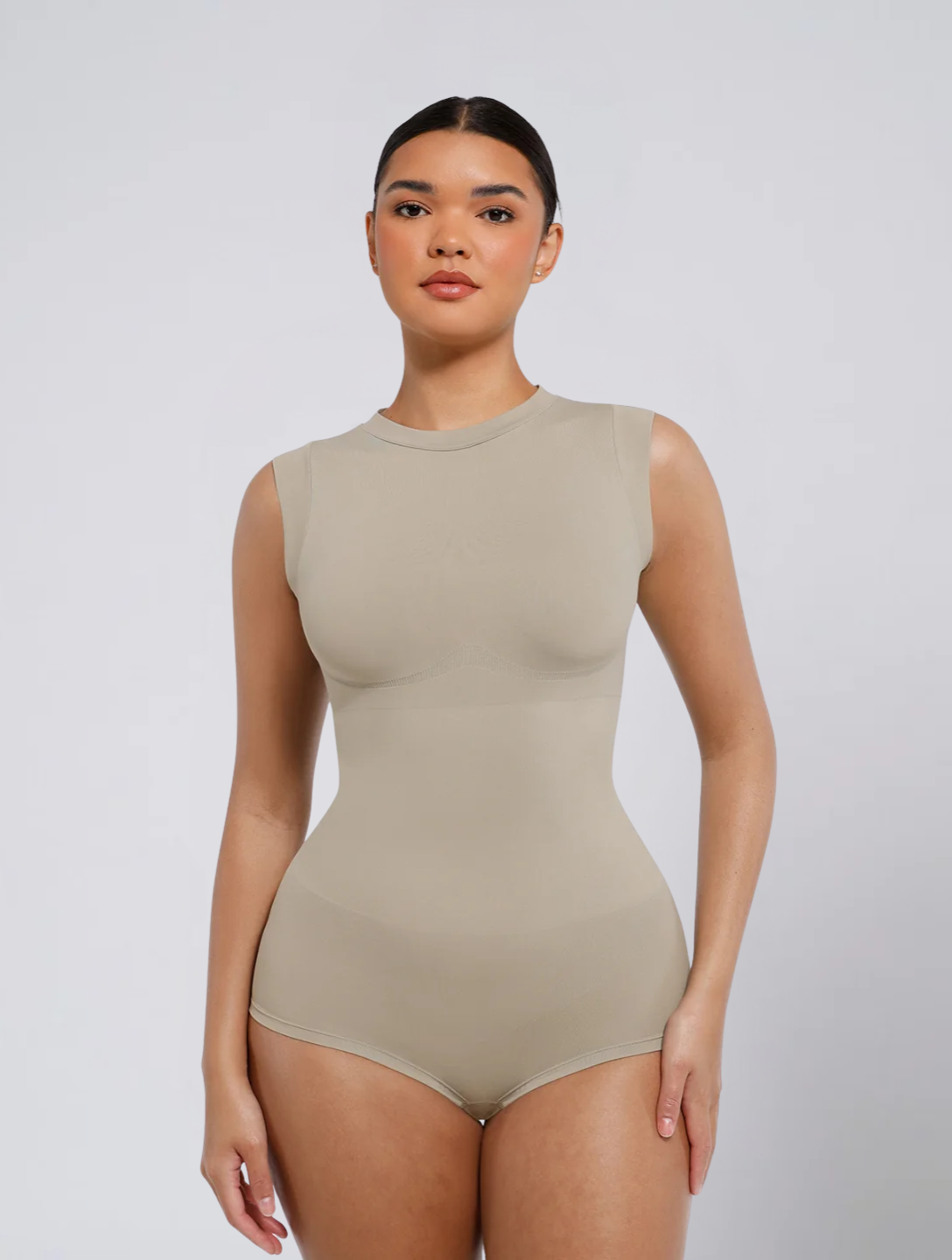 Seamless High Neck Sleeveless Bodysuit for Women – Smooth Stretch Body