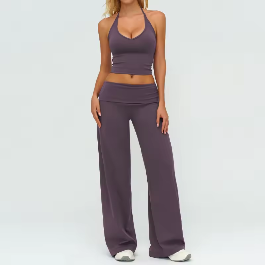 2 Piece Yoga Set for Women – Long Sleeve Workout Set Activewear for Training