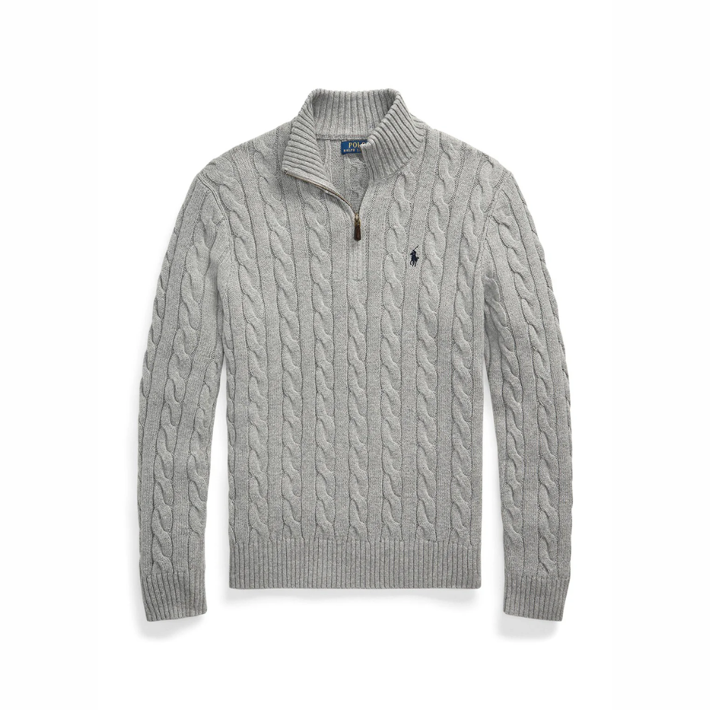 Cable-Knit Cotton Quarter-Zip