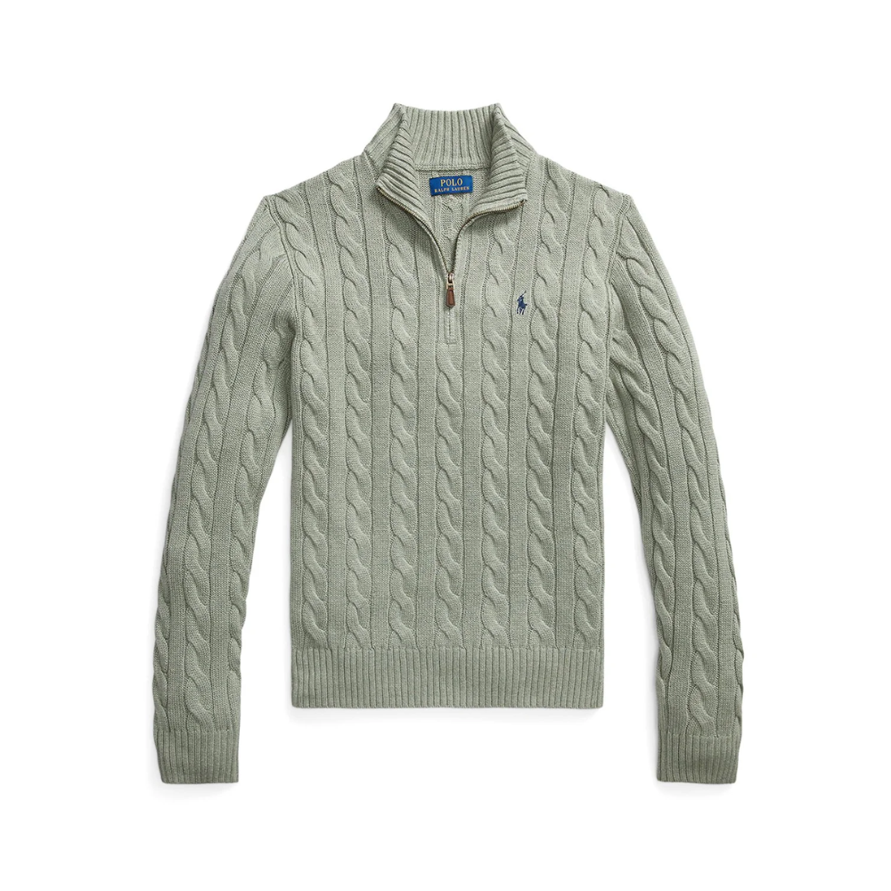 Cable-Knit Cotton Quarter-Zip